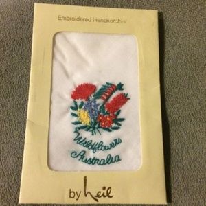 Vintage Embroidered Handkerchief By Heil New